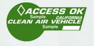 California's green HOV lane sticker