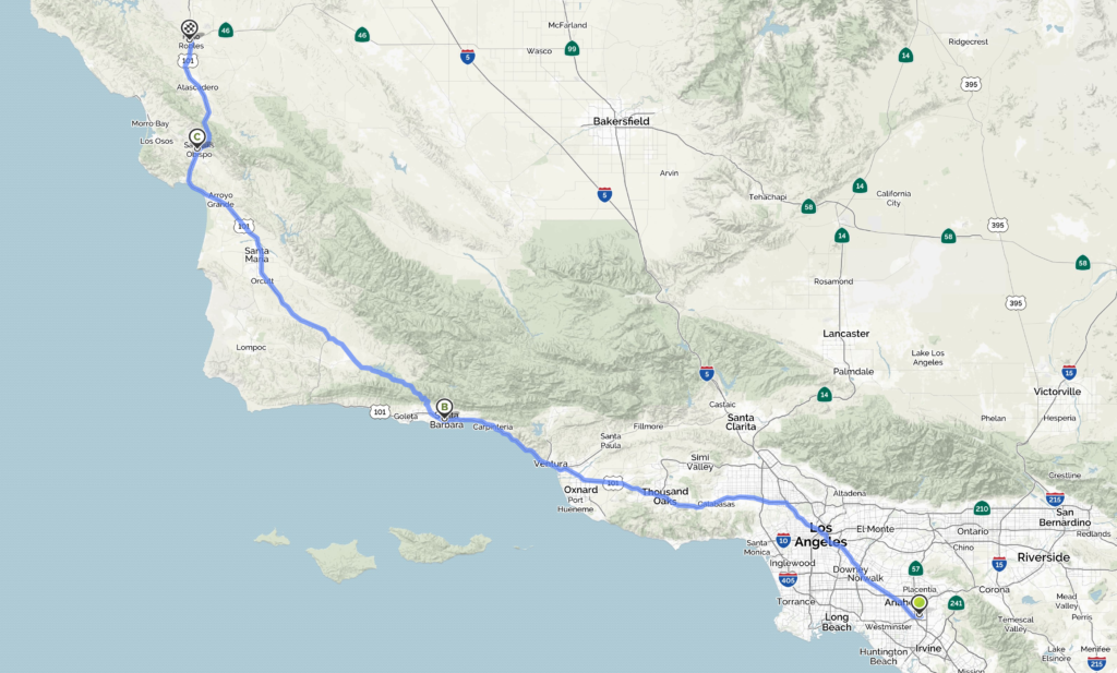 2017 Bolt EV trip route