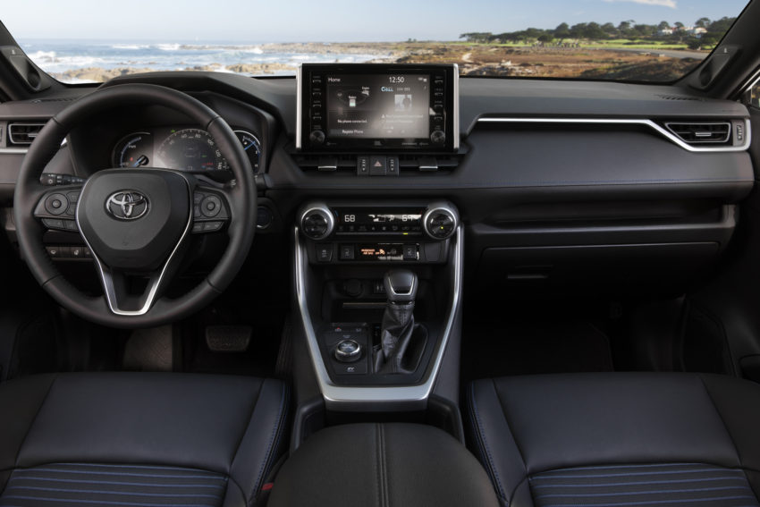 2019 Toyota RAV4 Hybrid XSE front interior.