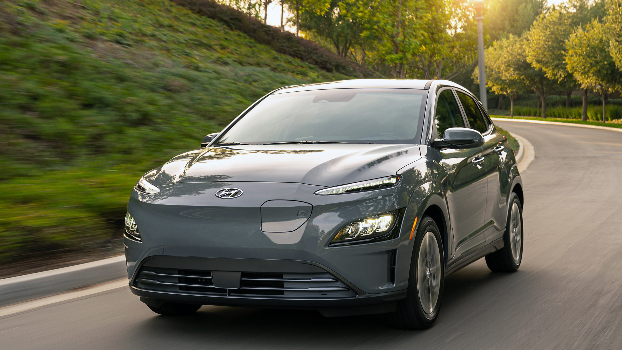 2022 Kona EV front view.