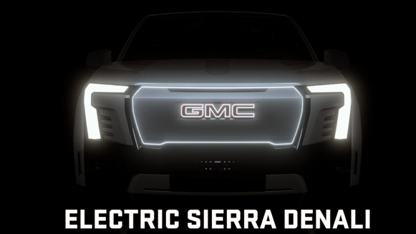 Electric GMC Sierra pickup at CES 2022.