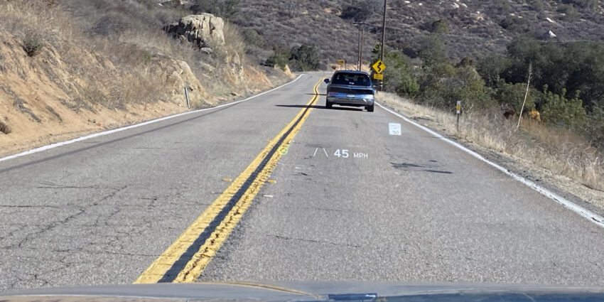 Head-up display works well in 2022 Ioniq 5 from Hyundai.