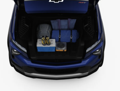 Lots of storage space in 2024 Silverado EV front trunk.