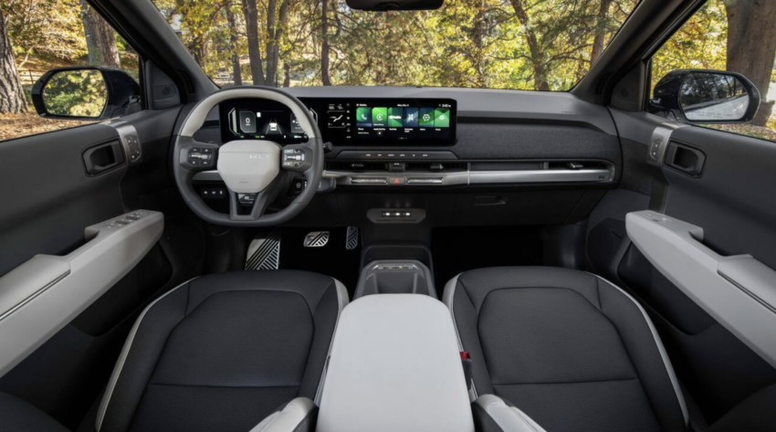 2027 Kia EV3 front interior-screens